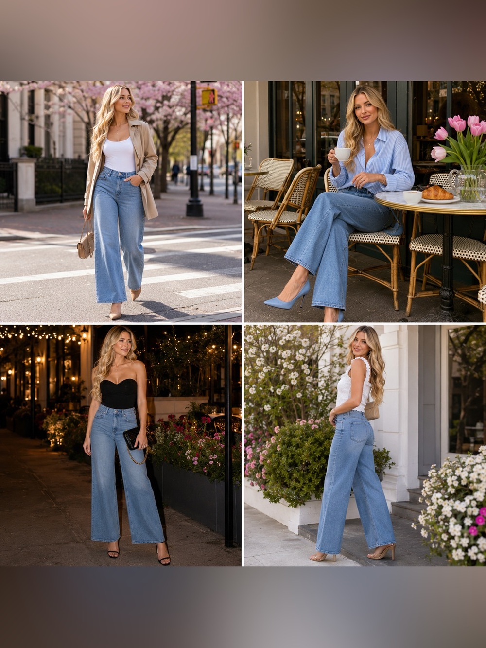 Quince Light Blue High-Rise Wide Leg Jeans Size 32 - Picture 2 of 12